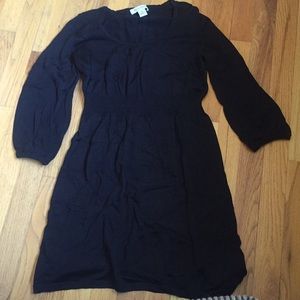 Black Sweater Dress, puff 3/4 sleeves